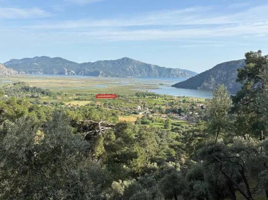 In Çandır, a 1252m2 field for sale with lake and nature view