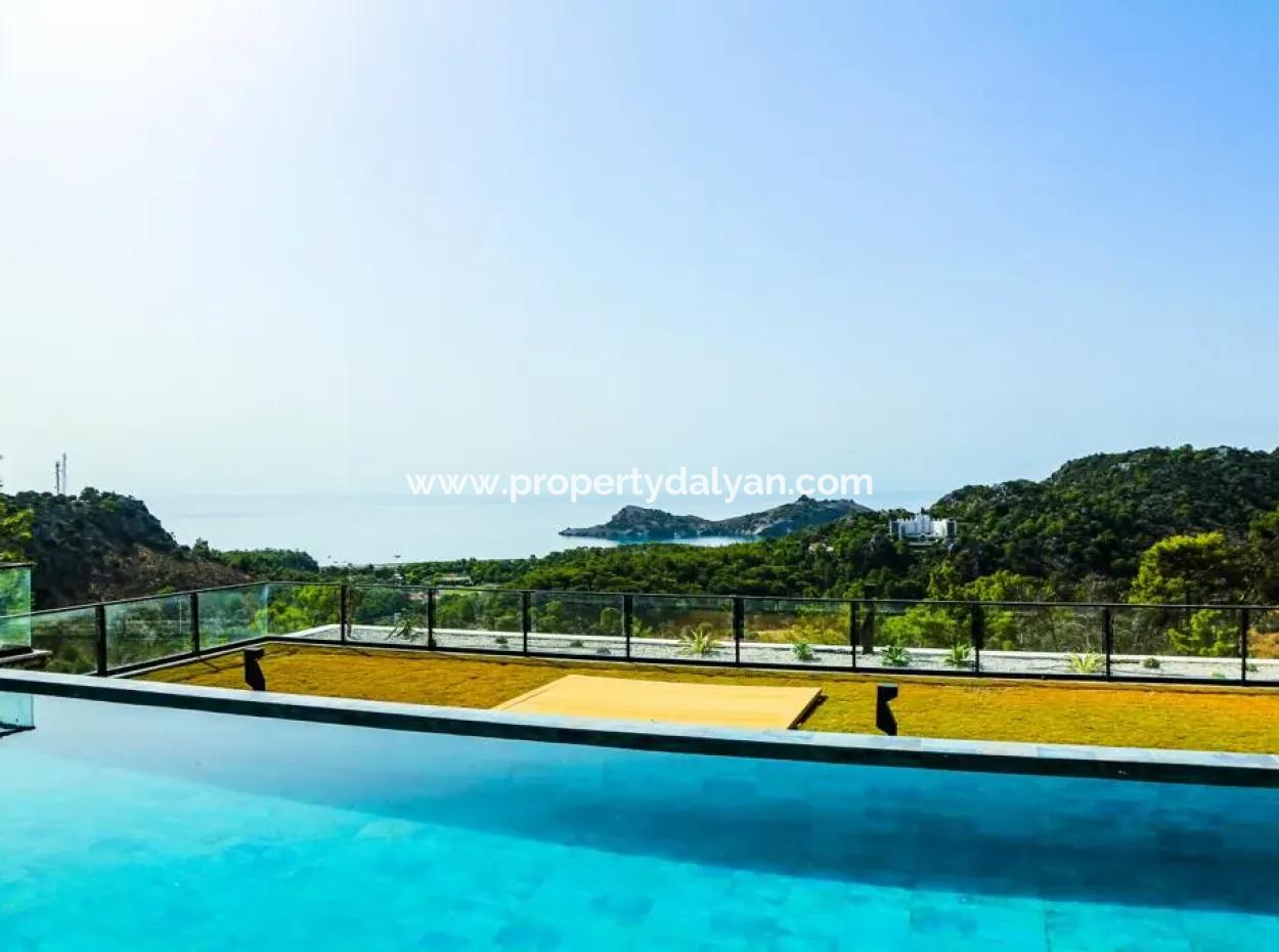 Sarıgerme'de Deniz Manzaralı Satılık Taş Villa